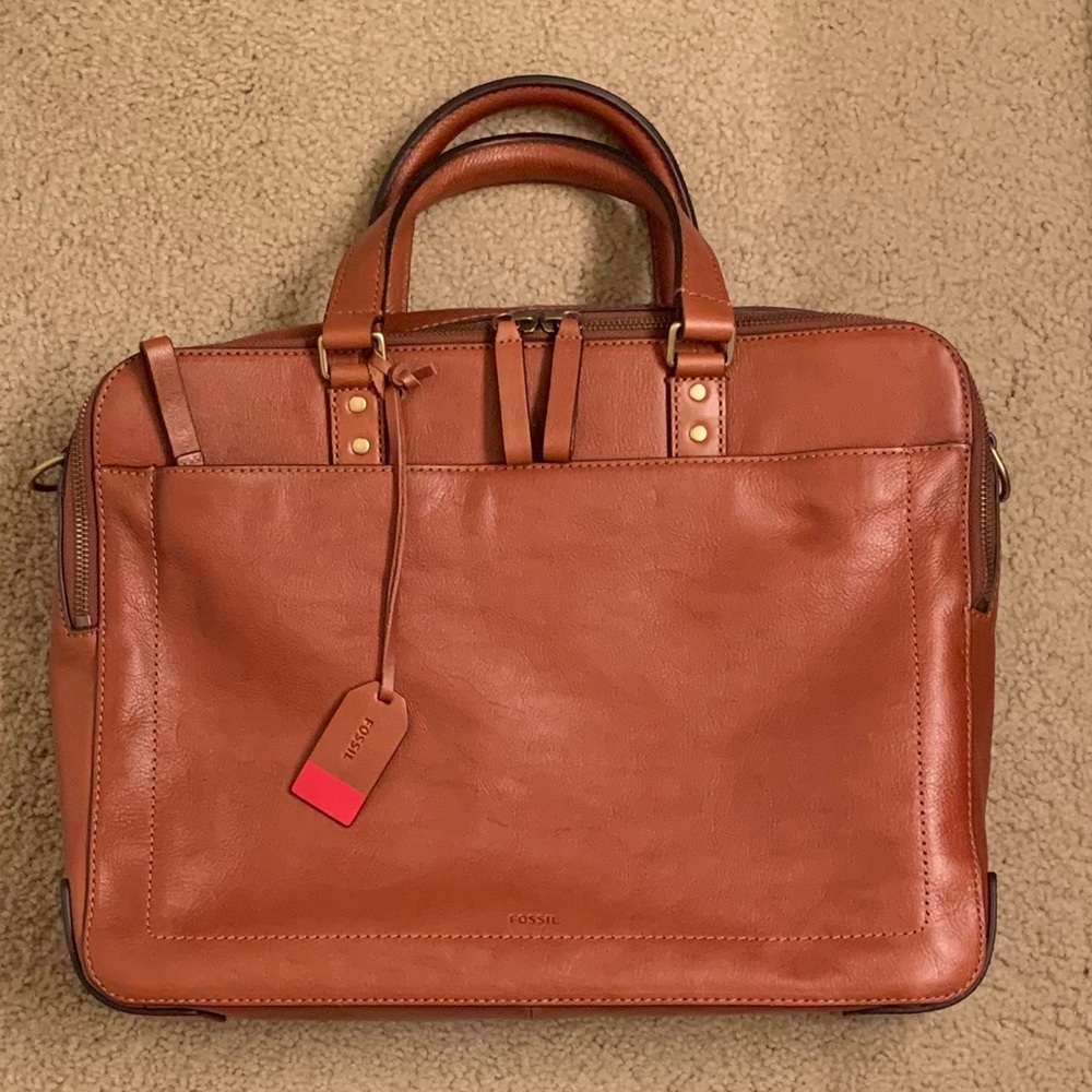 NWOT Fossil Defender Double Zip Workbag